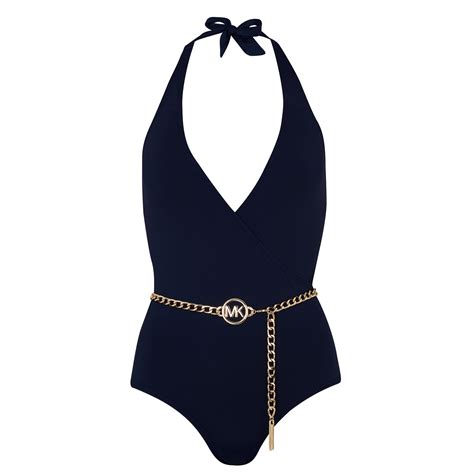 michael kors gold elastic swimsuit black rosie hunington|Women's Black Swimwear .